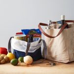 Grocery bag filled with groceries